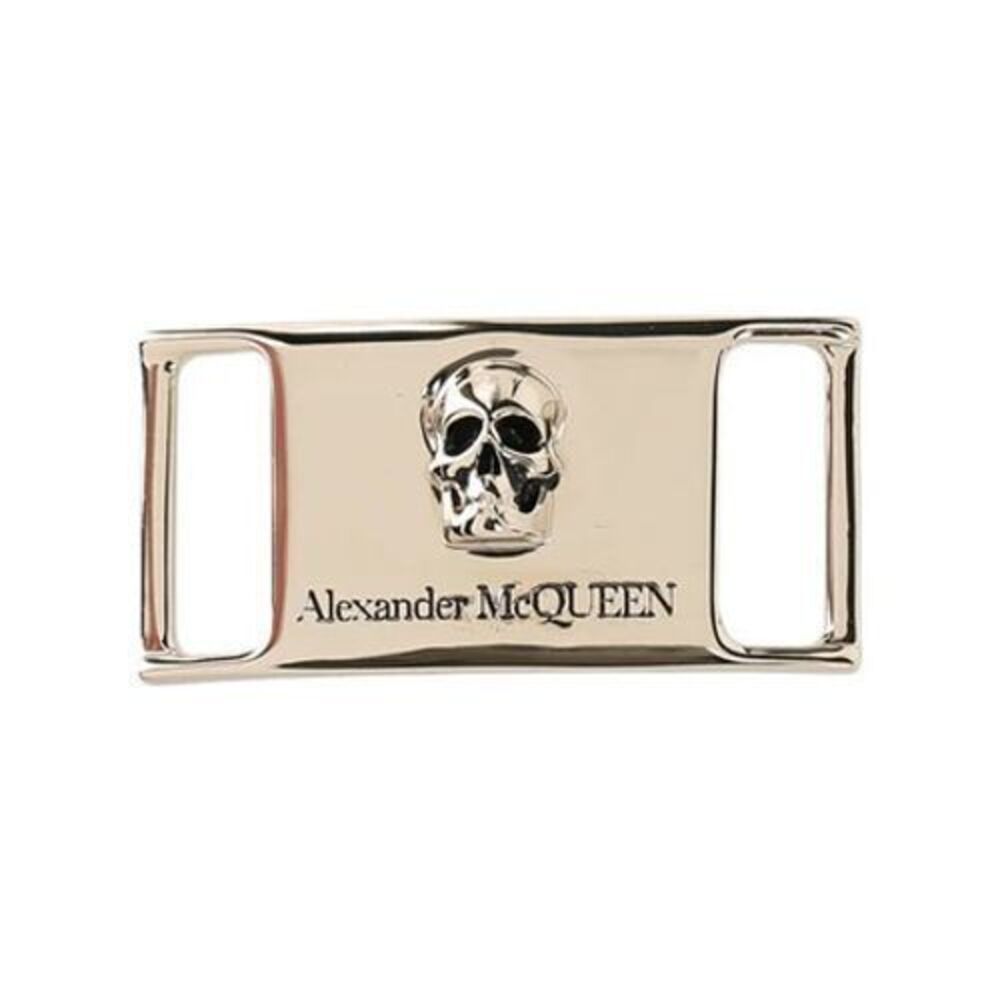Alexander McQueen NIB Skull Shoelace Plate in Gold Coloring MSRP $150